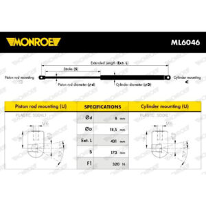 Αμορτισέρ Καπό Monroe ML6046 για Opel Antara 5.06 -