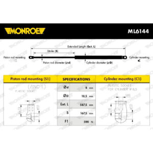 Αμορτισέρ Καπό Monroe ML6144 για Hyundai Accent II (Lc) 1.00 - 11.05