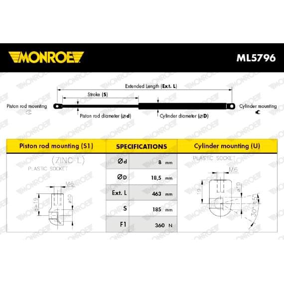 Αμορτισέρ Πορτ Μπαγκάζ Monroe Ml5796 για Vw Fox Hatchback (2003-2011) | 360n - Amortiseronline - Amortiseronline Αμορτισέρ Πορτ Μπαγκάζ monroe ml5796 για vw fox hatchback (2003-2011) | 360n - amortiseronline -