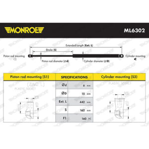 Αμορτισέρ Μπαγκάζ Monroe ML6302 για Grand Cherokee IV (Wk-Wk2) 11.10 -