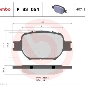 Σετ τακάκια, Δισκόφρενα Brembo P 83 054