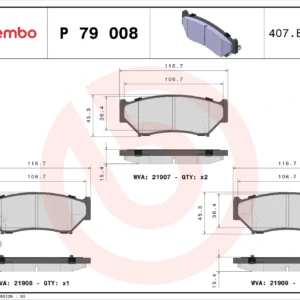 Σετ τακάκια, Δισκόφρενα Brembo P 79 008