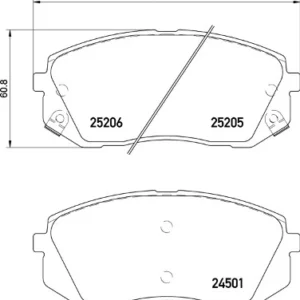 Σετ τακάκια, Δισκόφρενα Brembo P 30 093 για Hyundai, Kia