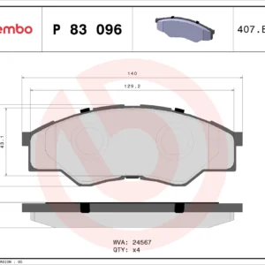 Σετ τακάκια, Δισκόφρενα Brembo P 83 096