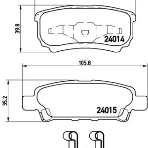 Σετ τακάκια, Δισκόφρενα Brembo P 54 034 για Hyundai, Jeep, Dodge, Mitsubishi