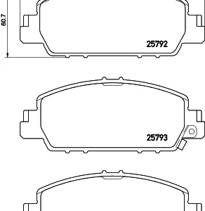 Σετ τακάκια, Δισκόφρενα Brembo P 28 077 για HONDA