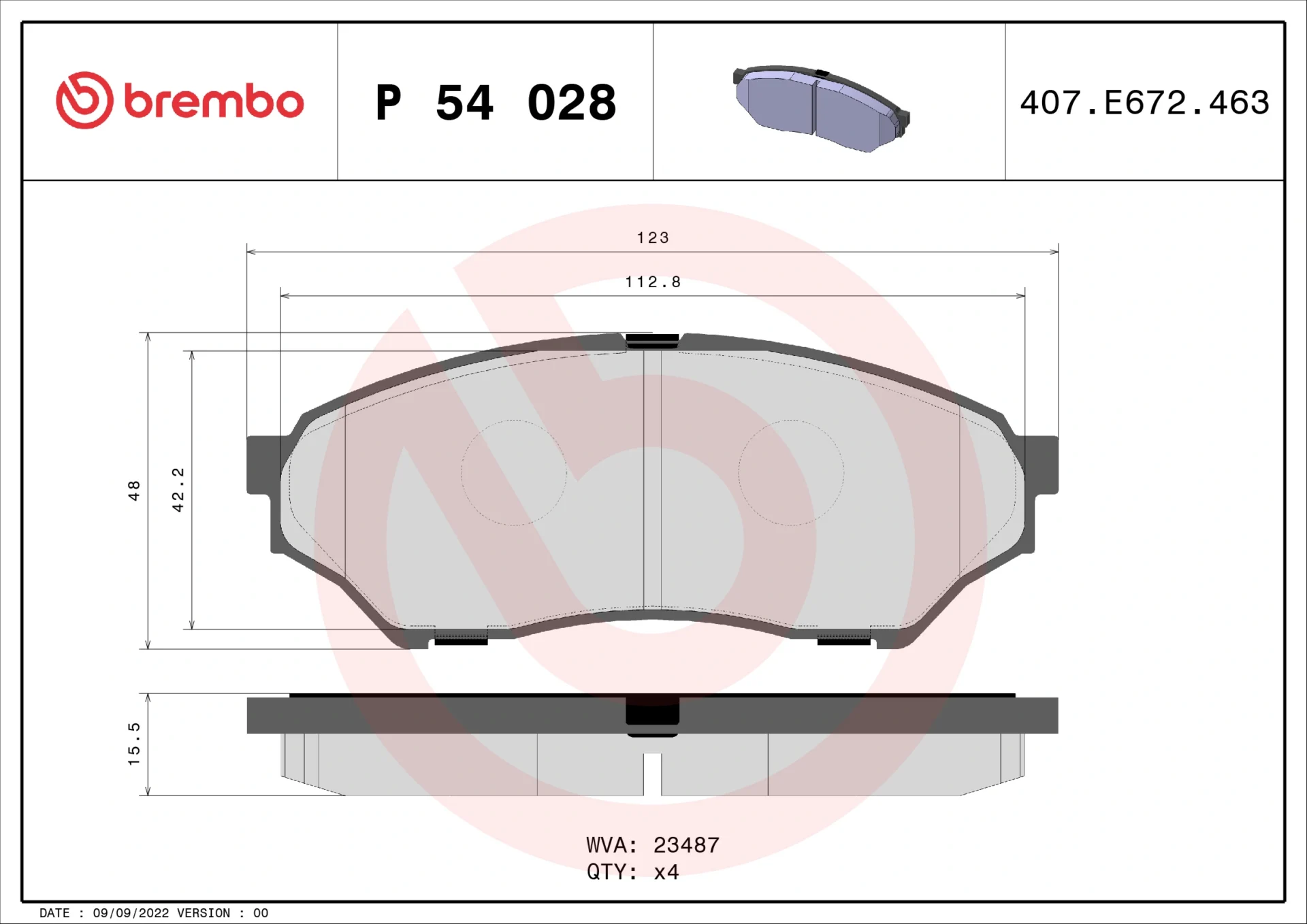 Σετ τακάκια, Δισκόφρενα Brembo P 54 028 για Mitsubishi - Amortiseronline - Amortiseronline Σετ τακάκια, Δισκόφρενα brembo p 54 028 για mitsubishi - amortiseronline -