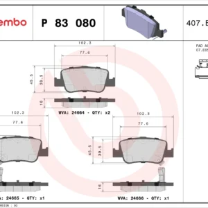 Σετ τακάκια, Δισκόφρενα Brembo P 83 080