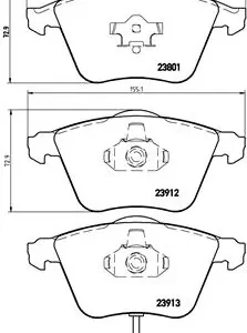 Σετ τακάκια, Δισκόφρενα Brembo P 85 079  για Audi, Seat, Skoda, VW