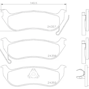 Σετ τακάκια, Δισκόφρενα Brembo P 37 009 για Jeep