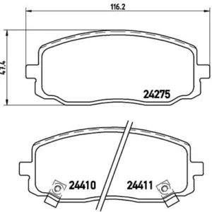 Σετ τακάκια, Δισκόφρενα Brembo P 30 032 για Hyundai, Kia, Dodge