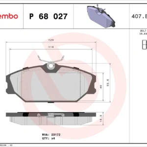 Σετ τακάκια, Δισκόφρενα Brembo P 68 027
