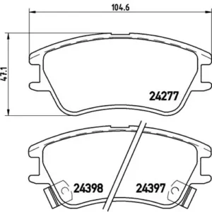 Σετ τακάκια, Δισκόφρενα Brembo P 30 027 για Hyundai