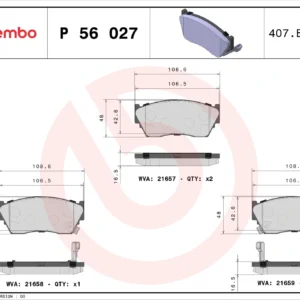Σετ τακάκια, Δισκόφρενα Brembo P 56 027 για Nissan, Buick, Cadillac
