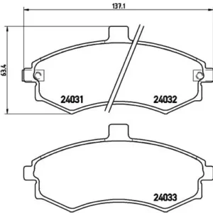 Σετ τακάκια, Δισκόφρενα Brembo P 30 020 για Hyundai, Kia