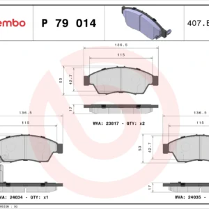 Σετ τακάκια, Δισκόφρενα Brembo P 79 014