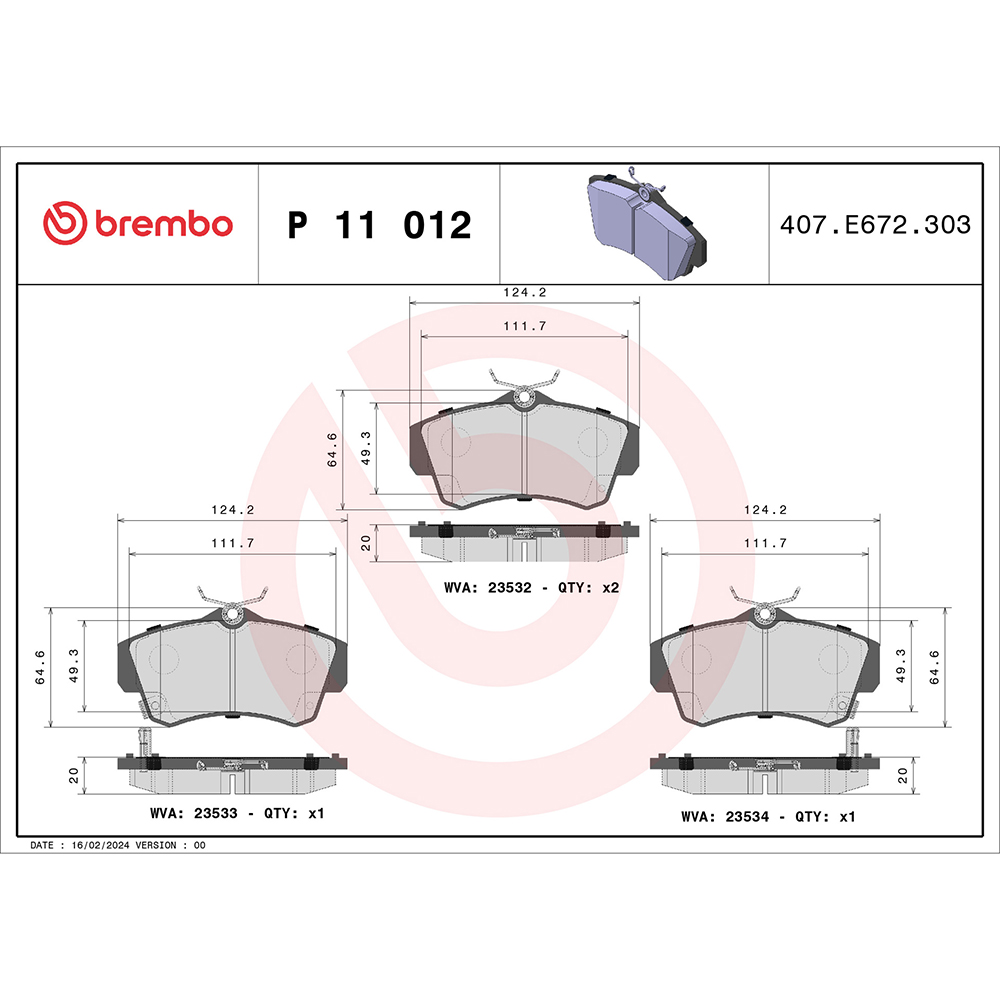Σετ τακάκια, Δισκόφρενα Brembo P 11 012 για Chrysler - Amortiseronline - Amortiseronline Σετ τακάκια, Δισκόφρενα brembo p 11 012 για chrysler - amortiseronline -