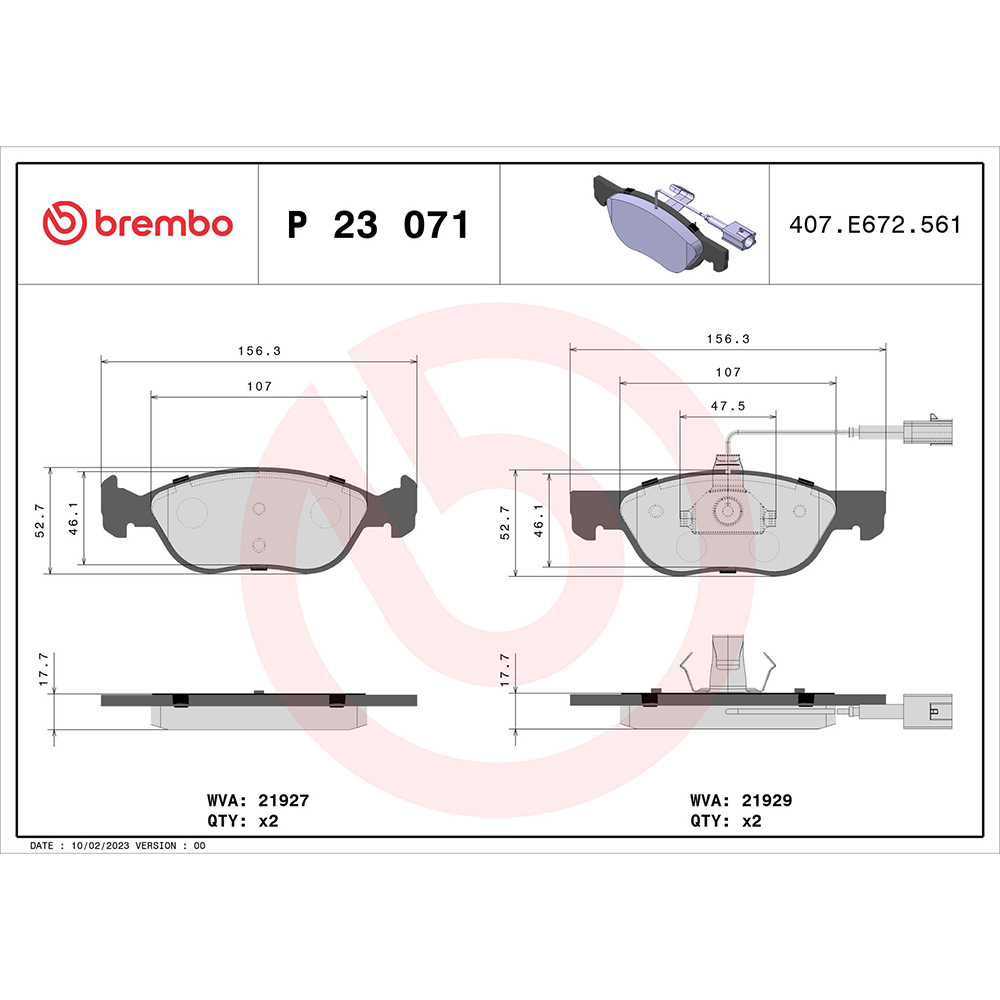 Σετ τακάκια, Δισκόφρενα Brembo P 23 071 για Alfa Romeo - Amortiseronline - Amortiseronline Σετ τακάκια, Δισκόφρενα brembo p 23 071 για alfa romeo - amortiseronline -