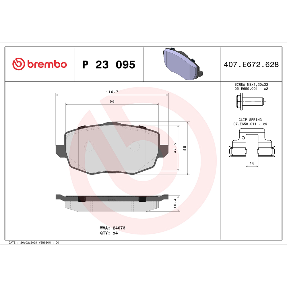 Σετ τακάκια, Δισκόφρενα Brembo P 23 095 για Lancia - Amortiseronline - Amortiseronline Σετ τακάκια, Δισκόφρενα brembo p 23 095 για lancia - amortiseronline -