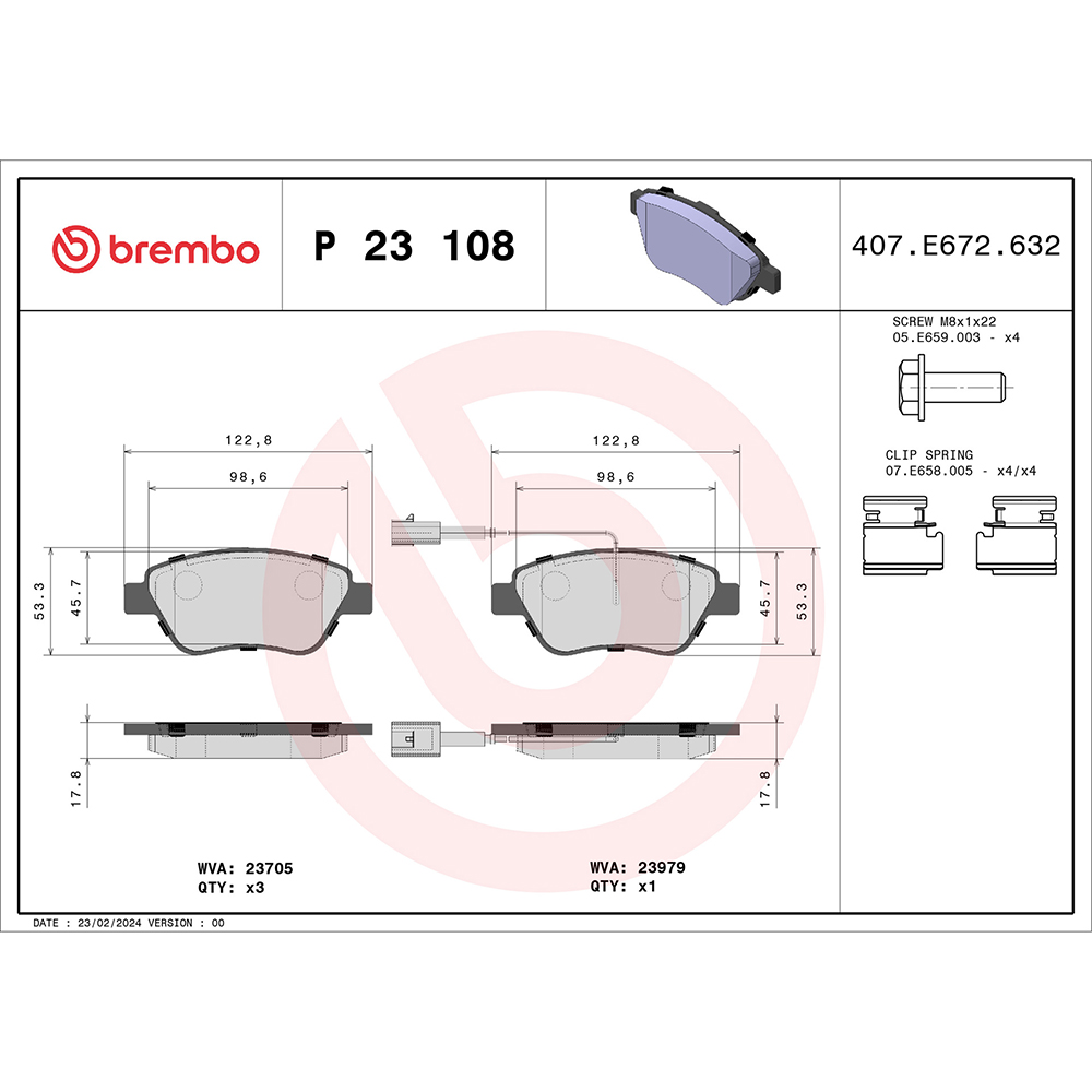 Σετ τακάκια, Δισκόφρενα Brembo P 23 108 για Abarth, Alfa Romeo, Fiat - Amortiseronline - Amortiseronline Σετ τακάκια, Δισκόφρενα brembo p 23 108 για abarth, alfa romeo, fiat - amortiseronline -