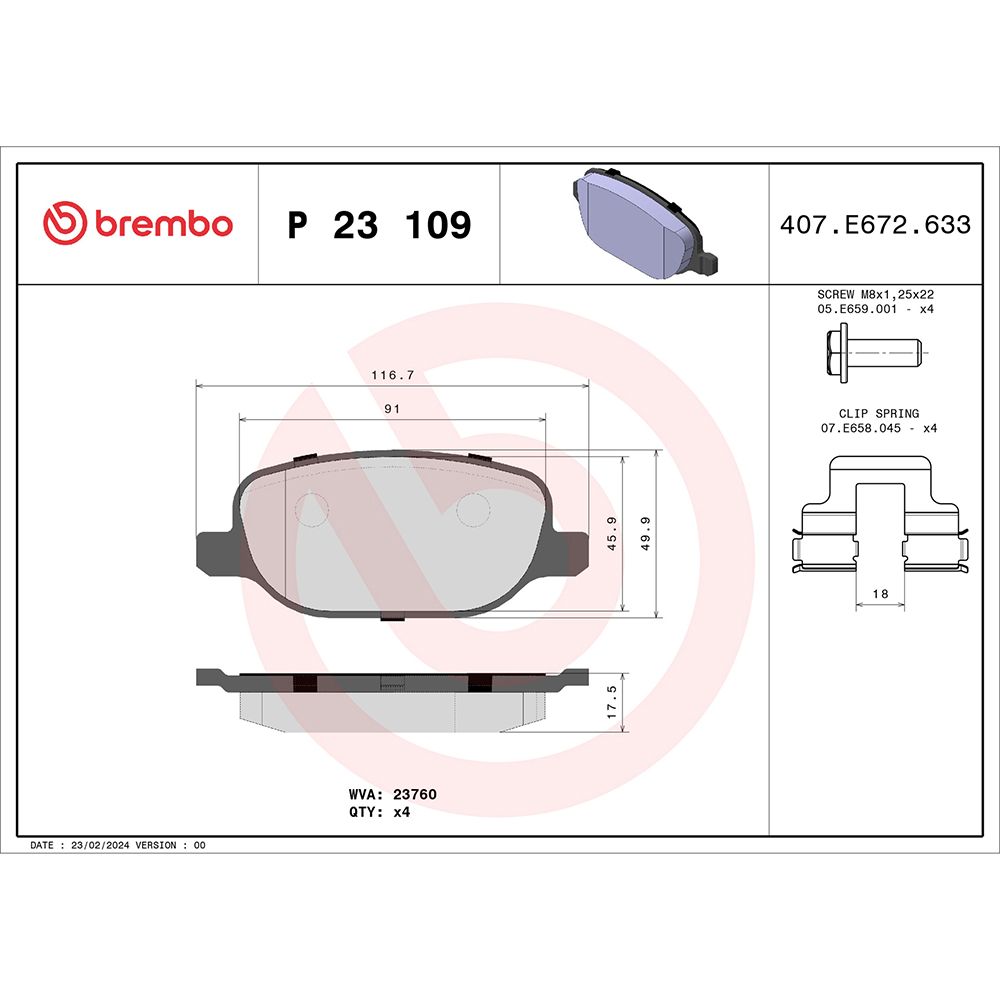 Σετ τακάκια, Δισκόφρενα Brembo P 23 109 για Alfa Romeo, Lancia - Amortiseronline - Amortiseronline Σετ τακάκια, Δισκόφρενα brembo p 23 109 για alfa romeo, lancia - amortiseronline -