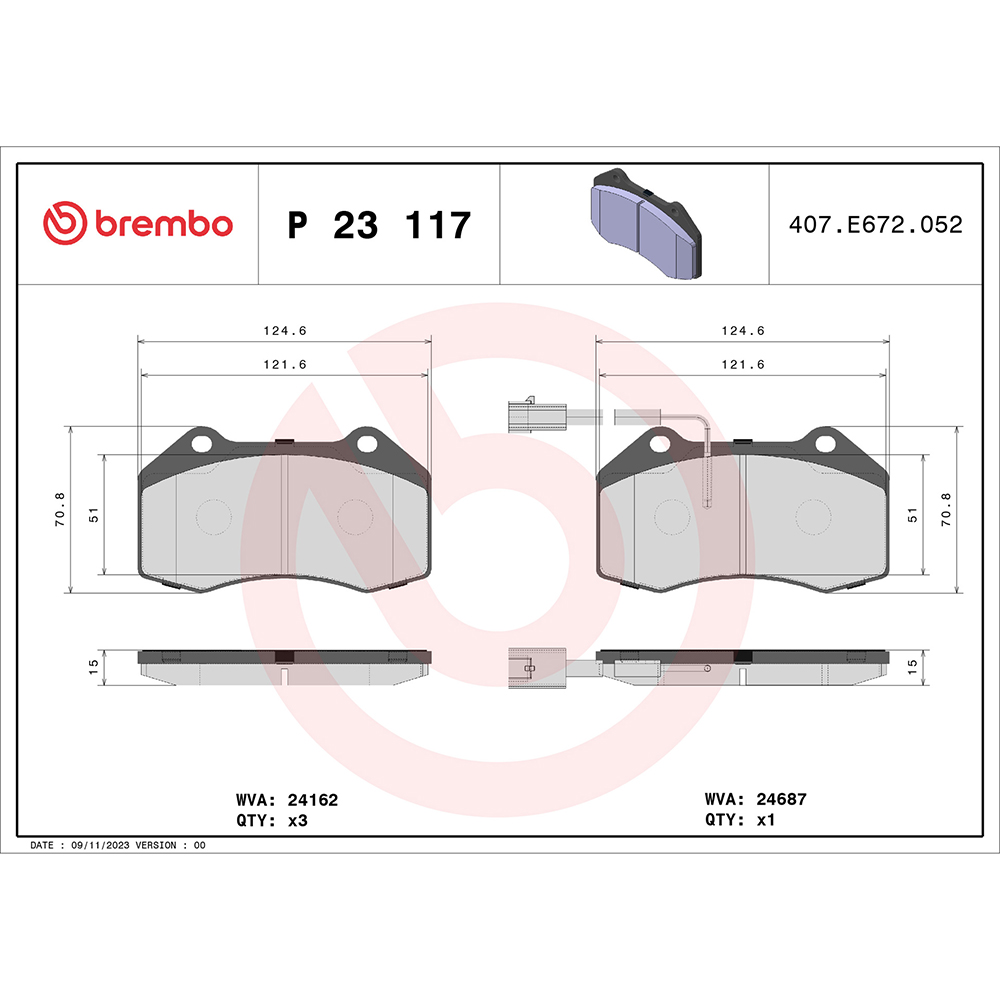 Σετ τακάκια, Δισκόφρενα Brembo P 23 117 για Abarth, Alfa Romeo, Fiat - Amortiseronline - Amortiseronline Σετ τακάκια, Δισκόφρενα brembo p 23 117 για abarth, alfa romeo, fiat - amortiseronline -