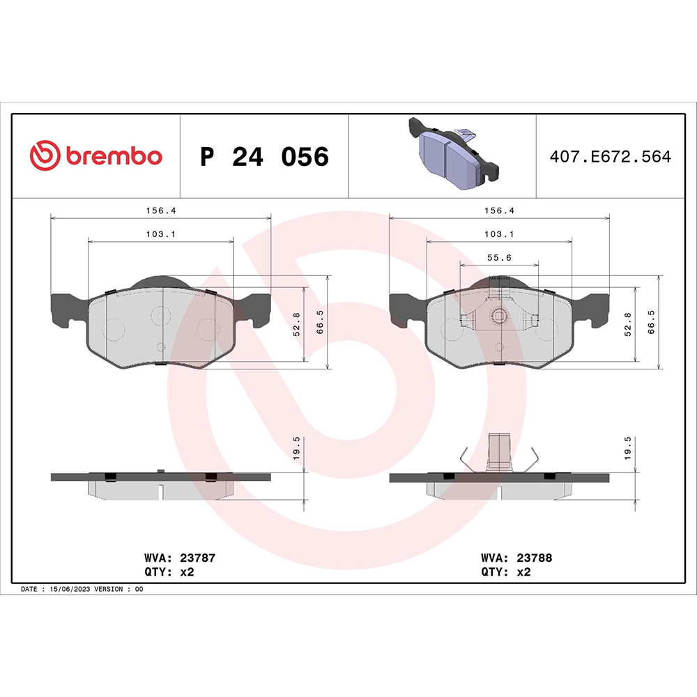 Σετ τακάκια, Δισκόφρενα Brembo P 24 056 για Ford, Mazda - Amortiseronline - Amortiseronline Σετ τακάκια, Δισκόφρενα brembo p 24 056 για ford, mazda - amortiseronline -