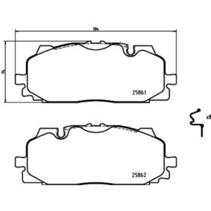 Σετ τακάκια, Δισκόφρενα Brembo P 85 165X για Audi, VW