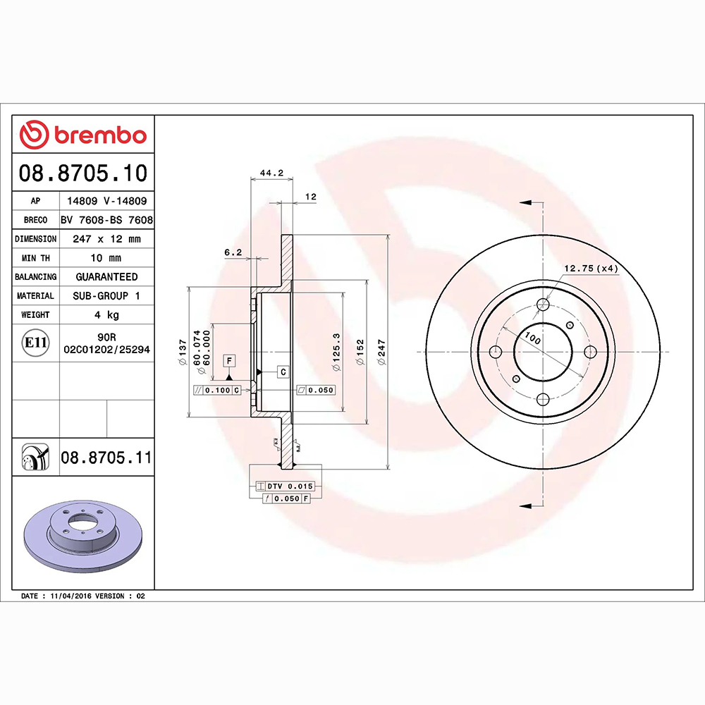 Δισκόπλακα Brembo 08.8705.10 για Opel Agila, Suzuki Wagon R+ - Amortiseronline - Amortiseronline Δισκόπλακα brembo 08. 8705. 10 για opel agila, suzuki wagon r+ - amortiseronline -